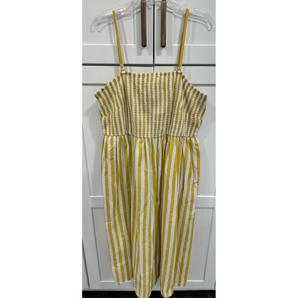 A New Day Women Yellow White Striped Smocked Midi Dress 1X
Cotton Sun Dress